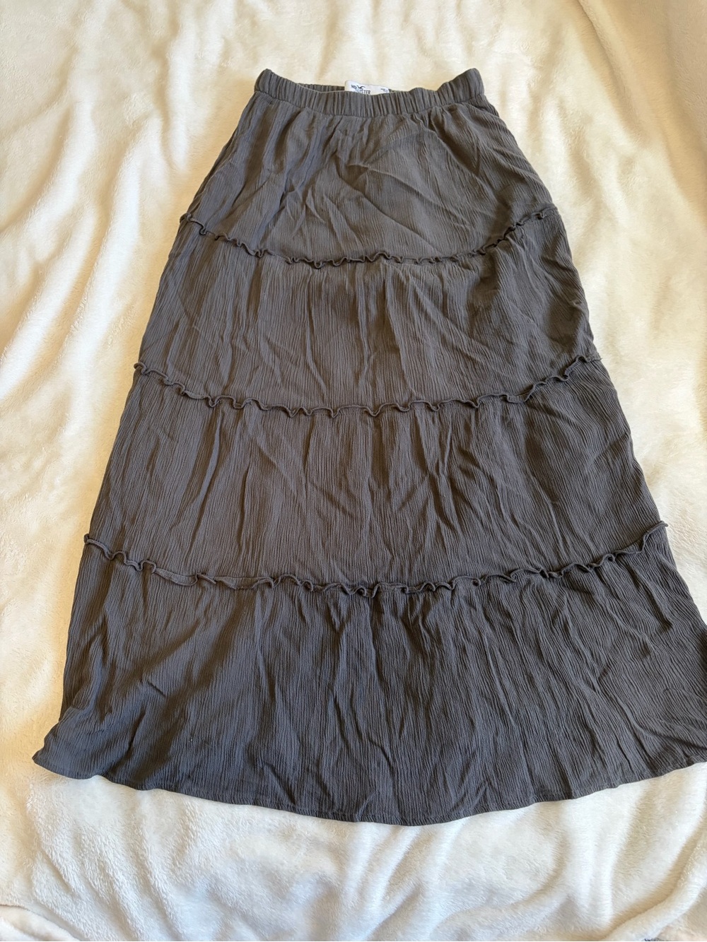 Hollister Charcoal Tiered Maxi Skirt